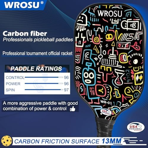 USAPA Approved Carbon Fiber T300 Pickleball Racquet Set for Men, Women, & Kids Light Weight Bag Included