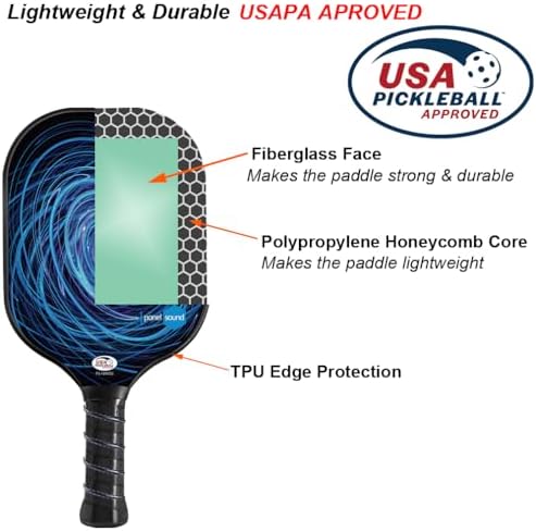 Pickleball Paddles Set of 4, USAPA Approved Fiberglass, Lightweight and Durable for Adults and Beginners, Perfect for Ou