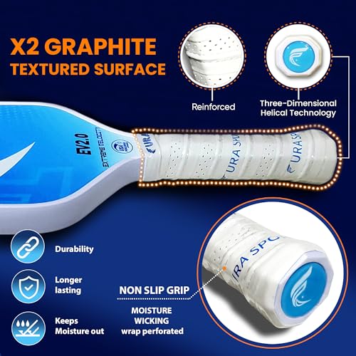 FURA Lightweight Graphite Pickleball Rackets Set of 2 USAPA Approved for Pickleball Enthusiasts - Superior Spin & Contro - Image 4