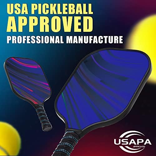 Dulce Dom Pickleball Paddles Set of 4 - USAPA Approved, Fiberglass/Carbon Fiber Pickleball Rackets, Perfect for Beginner