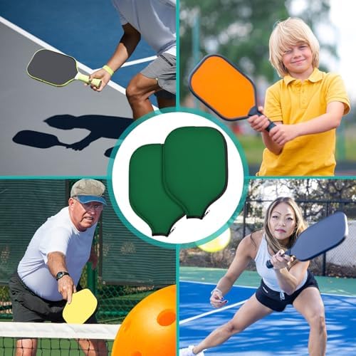 Pickleball Paddle Covers Universal Size Black - Durable Neoprene Storage Bag, 8.6 x 1|2 Inches Zippered Case (Black) P