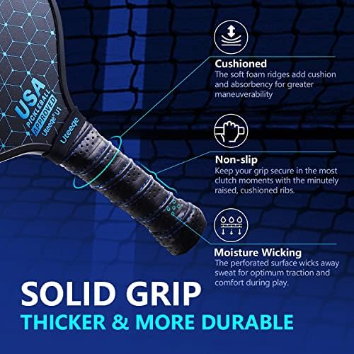 Pickleball Paddles Set of 2 USAPA Approved Non-Slip Lightweight for Outdoor Play | Pickleball Paddles Graphite Semi-Tex