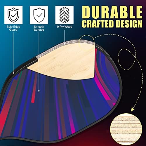 Dulce Dom Pickleball Paddles Set of 4 - USAPA Approved, Fiberglass/Carbon Fiber Pickleball Rackets, Perfect for Beginner