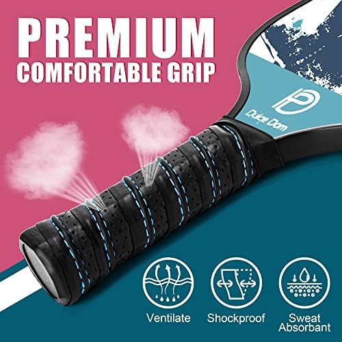 Dulce Dom Pickleball Paddles Set of 4 - USAPA Approved, Fiberglass/Carbon Fiber Pickleball Rackets, Perfect for Beginner