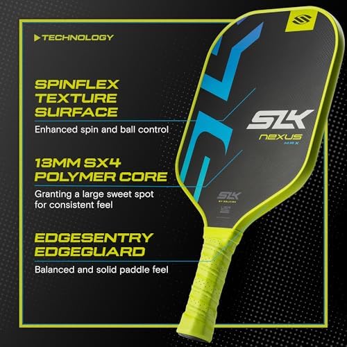 SLK Latitude & Nexus Pickleball Paddles for Serious Players | Graphite Face with SpinFlex Surface | Rev-Core+ / SX4 Poly