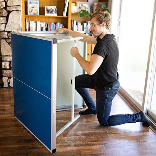 Pro-Spin Compact Ping Pong Table - Foldable, Portable, 72" x 41" Mid-Size | Weatherproof Indoor/Outdoor | 100% Pre-Assem