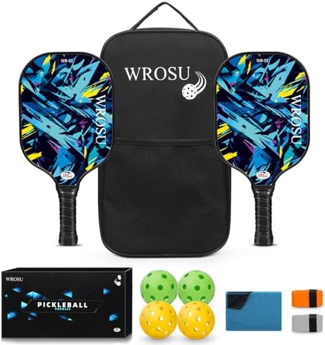 USAPA Approved Carbon Fiber T300 Pickleball Racquet Set for Men, Women, & Kids Light Weight Bag Included