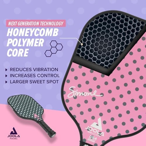 JOOLA Durable & Beginner-Friendly Pickleball Paddle - USAP Approved, Reinforced Fiberglass Surface & Honeycomb Polypropy
