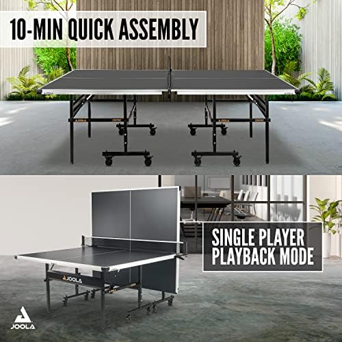 JOOLA Professional Indoor Ping Pong Table with Quick Clamp Net for Quick Assembly and Single Player Mode - Tournament Q