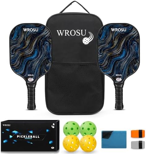USAPA Approved Carbon Fiber T300 Pickleball Racquet Set for Men, Women, & Kids Light Weight Bag Included