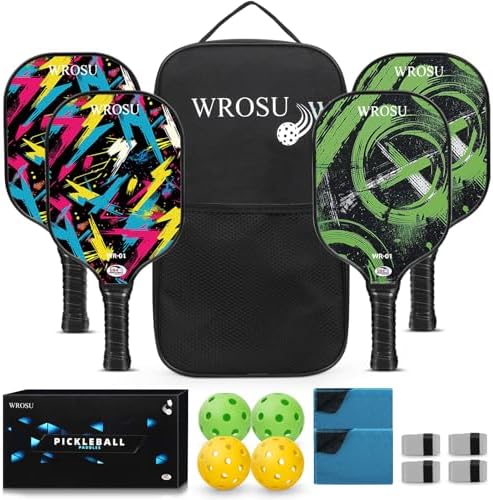 USAPA Approved Carbon Fiber T300 Pickleball Racquet Set for Men, Women, & Kids Light Weight Bag Included