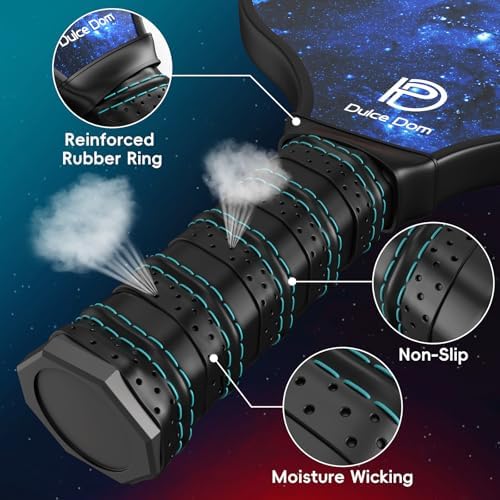 Dulce Dom Pickleball Paddles Set of 4 - USAPA Approved, Fiberglass/Carbon Fiber Pickleball Rackets, Perfect for Beginner