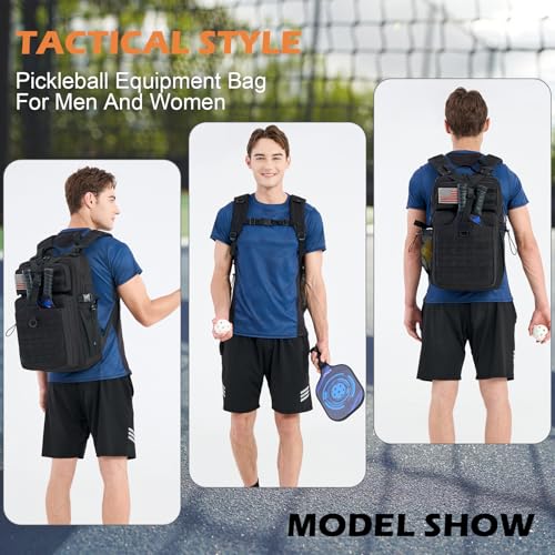 Tactical Pickleball Paddle Bag for Men and Women - Adjustable Shoulder Strap & Molle System Design
| Men's & Women's Pi - Image 6
