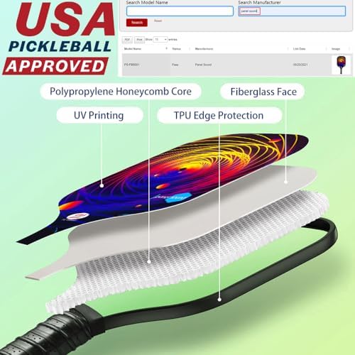 Pickleball Paddles Set of 4, USAPA Approved Fiberglass, Lightweight and Durable for Adults and Beginners, Perfect for Ou