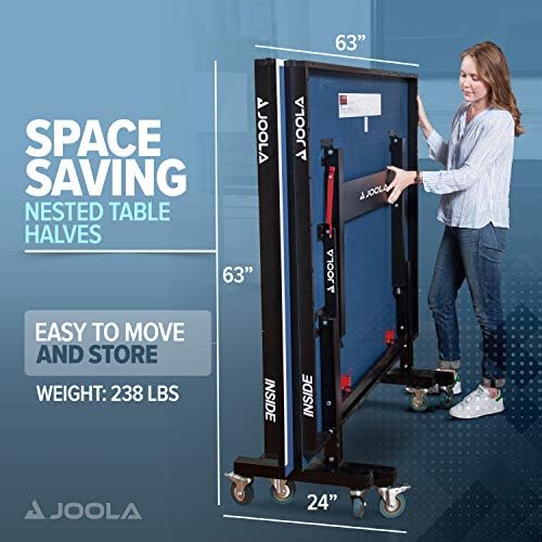 JOOLA Professional Indoor Ping Pong Table with Quick Clamp Net for Quick Assembly and Single Player Mode - Tournament Q