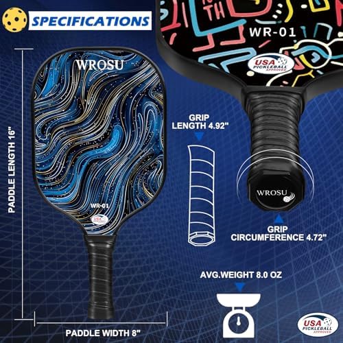 USAPA Approved Carbon Fiber T300 Pickleball Racquet Set for Men, Women, & Kids Light Weight Bag Included