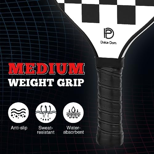 Dulce Dom Pickleball Paddles Set of 4 - USAPA Approved, Fiberglass/Carbon Fiber Pickleball Rackets, Perfect for Beginner