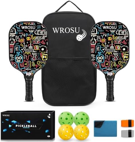 USAPA Approved Carbon Fiber T300 Pickleball Racquet Set for Men, Women, & Kids Light Weight Bag Included