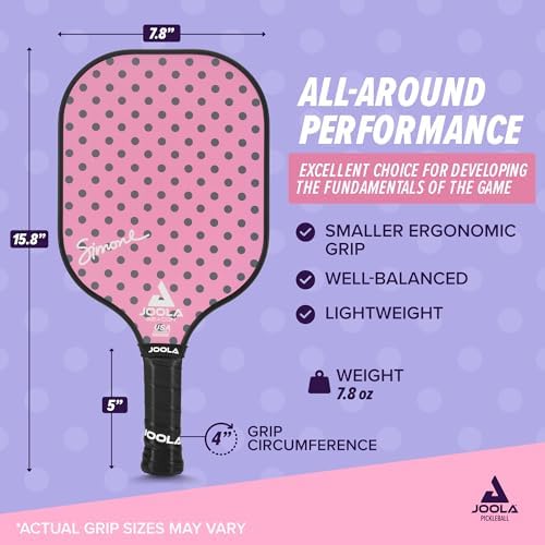 JOOLA Durable & Beginner-Friendly Pickleball Paddle - USAP Approved, Reinforced Fiberglass Surface & Honeycomb Polypropy