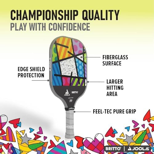 JOOLA Durable & Beginner-Friendly Pickleball Paddle - USAP Approved, Reinforced Fiberglass Surface & Honeycomb Polypropy
