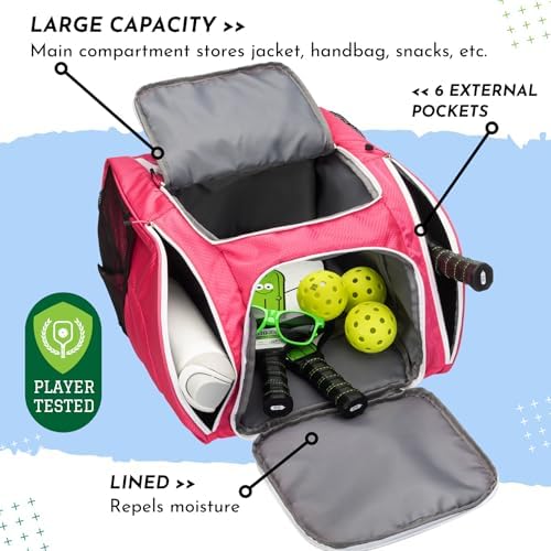 Big Dill Pickleball Backpack for Pickleball Enthusiasts | Large Pickleball Bag with Shoe Compartment for 8+ Paddles & Ac