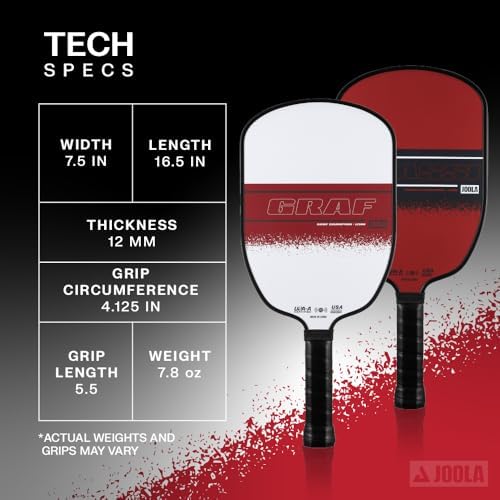 JOOLA Agassi PRO IV Pickleball Paddle - Carbon Fiber Surface Increases Spin & Control - UPA-A Certified - SK Film for Po
