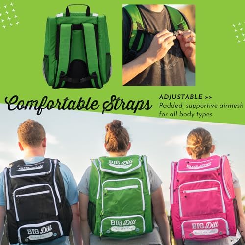 Big Dill Pickleball Backpack for Pickleball Enthusiasts | Large Pickleball Bag with Shoe Compartment for 8+ Paddles & Ac