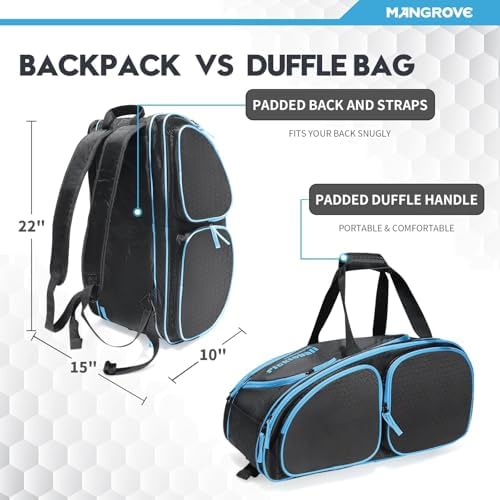 Mangrove 2025 Pickleball Backpack Fits 4+ Paddles & Accessories, Large Paddle Bag with Fence Hook, Extra Pockets, Ventil