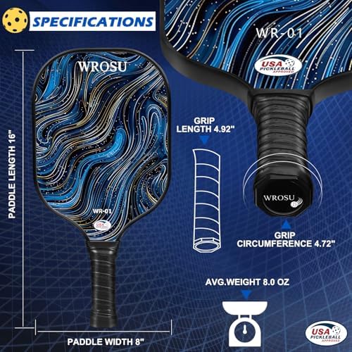 USAPA Approved Carbon Fiber T300 Pickleball Racquet Set for Men, Women, & Kids Light Weight Bag Included