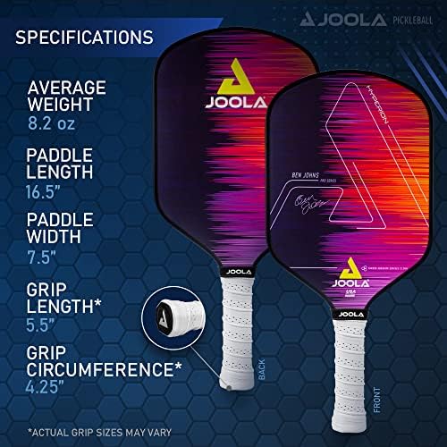 JOOLA Hyperion Pickleball Paddle - Carbon Abrasion Surface for Increased Power and Spin - Elongated Grip Handle - USAP A - Image 5