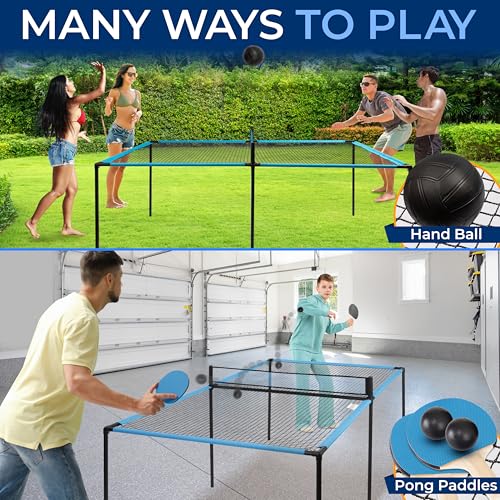 SereneLife Trampoline Ping Pong Table - Heavy Duty Powder Coated Steel Frame - Game Room, Indoor/Outdoor - Large Balls, - Image 5