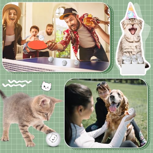 24 Pcs Novelty Face Cute Table Tennis Balls for All Golfers for Outdoor Practice
| Bouncy Cats Toys 24 Pcs Novelty Face - Image 2