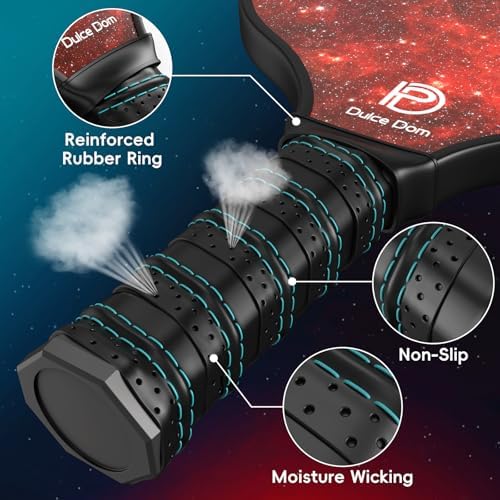 Dulce Dom Pickleball Paddles Set of 4 - USAPA Approved, Fiberglass/Carbon Fiber Pickleball Rackets, Perfect for Beginner