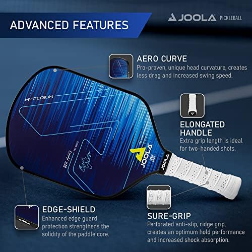 JOOLA Hyperion Pickleball Paddle - Carbon Abrasion Surface for Increased Power and Spin - Elongated Grip Handle - USAP A - Image 27