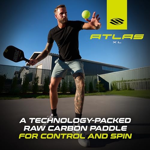 SLK Omega & Atlas Pickleball Paddles | Dual Carbon & Raw Carbon Fiber Face | Powerful Spin & Control for Pickleball Enth