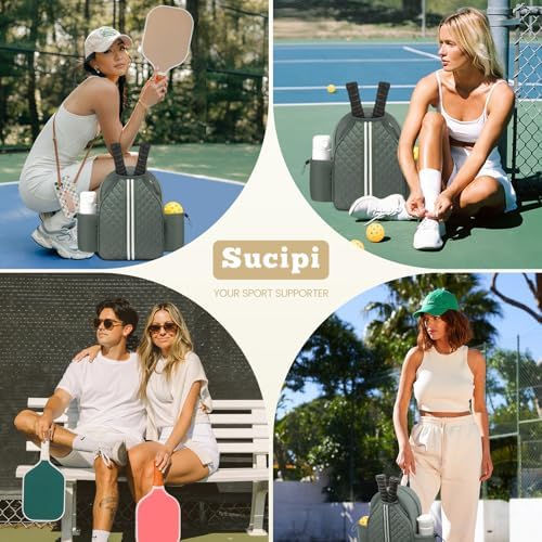 Sucipi Lightweight Pickleball Bags for Women Stylish Quilted Pickleball Paddle Sling Bag Backpack Sucipi Women Lightweig