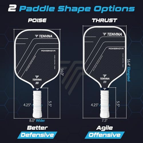 TENVINA USAAPA Approved Pickleball Paddles, Multi-Layer T700SC Carbon Fiber, 4 Types of Thicknesses and Shapes, Strong P - Image 18