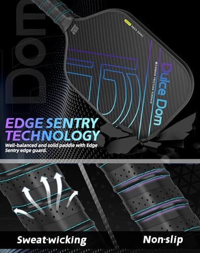 Dulce Dom Pickleball Paddles Set of 4 - USAPA Approved, Fiberglass/Carbon Fiber Pickleball Rackets, Perfect for Beginner