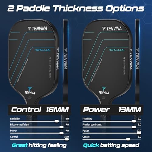 TENVINA USAAPA Approved Pickleball Paddles, Multi-Layer T700SC Carbon Fiber, 4 Types of Thicknesses and Shapes, Strong P - Image 33