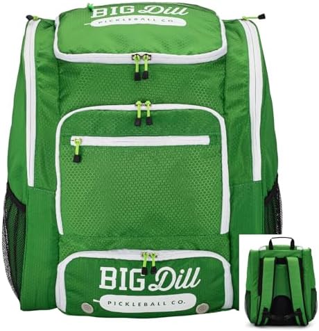 Big Dill Pickleball Backpack for Pickleball Enthusiasts | Large Pickleball Bag with Shoe Compartment for 8+ Paddles & Ac