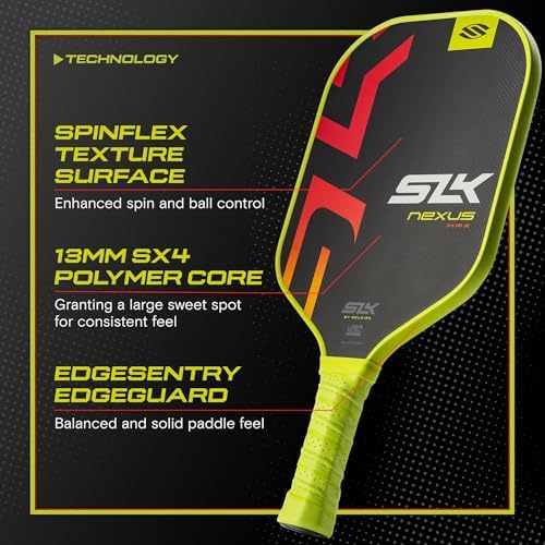 SLK Latitude & Nexus Pickleball Paddles for Serious Players | Graphite Face with SpinFlex Surface | Rev-Core+ / SX4 Poly