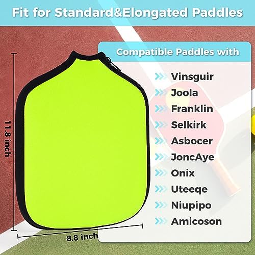 Pickleball Paddle Cover: Universal Case Size 8.6 x 1|2 Inches - Protect Your Racket, Compatible with Most USAPA Standard