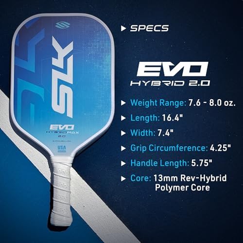 Selkirk Sport SLK Evo Pickleball Paddles for Power and Control Enthusiasts | Selkirk Sport SLK Evo Hybrid Pickleball Pa