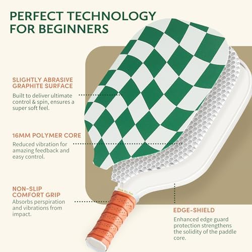 USAPA Approved Graphite/Fiberglass Pickleball Racket Set for Men and Women Beginners