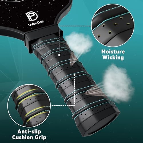 Dulce Dom Pickleball Paddles Set of 4 - USAPA Approved, Fiberglass/Carbon Fiber Pickleball Rackets, Perfect for Beginner