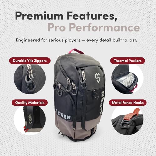 CRBN Pro Team Pickleball Bag - Padded Compartment with Space for 3 Paddles, Shoes & More - Ideal for Serious Pickleball - Image 5