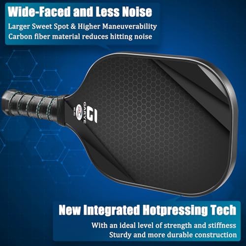 Garye USAPA Approved Carbon Fiber Pickleball Paddles for Men and Women Garye Lightweight Pickle Ball Rackets 2 Pack with