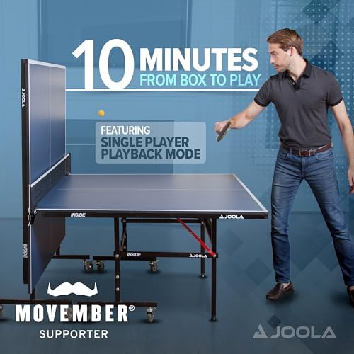 JOOLA Professional Indoor Ping Pong Table with Quick Clamp Net for Quick Assembly and Single Player Mode - Tournament Q