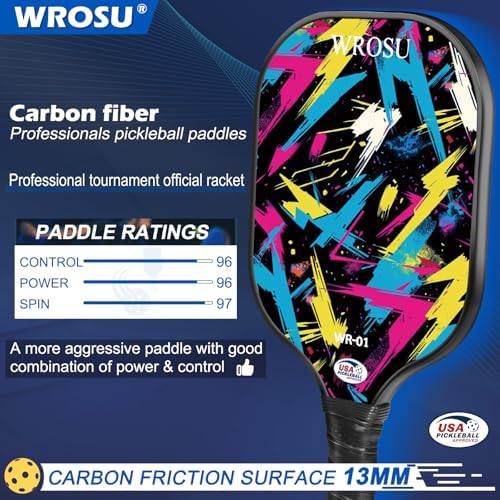 USAPA Approved Carbon Fiber T300 Pickleball Racquet Set for Men, Women, & Kids Light Weight Bag Included