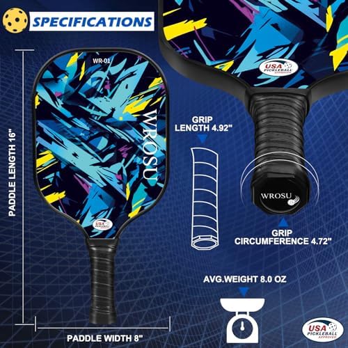 USAPA Approved Carbon Fiber T300 Pickleball Racquet Set for Men, Women, & Kids Light Weight Bag Included